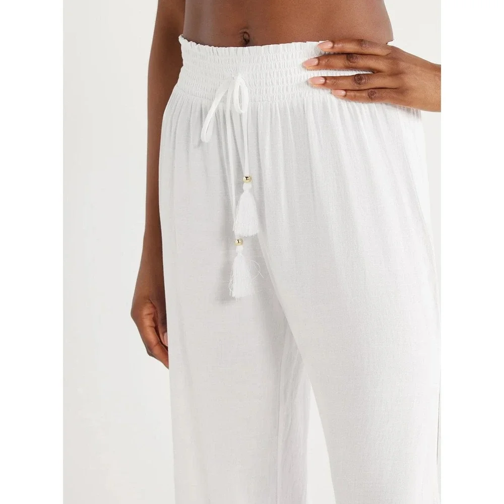 J Valdi Women's Cancun Wide-Leg Swim‎ Cover-Up Pants Size Large